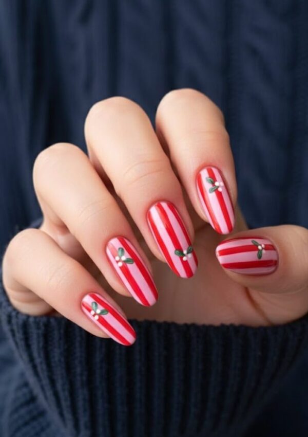 25 Pink and Red Christmas Nails That Are Holiday-Ready