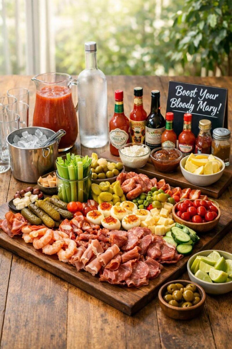 How To Build A Bloody Mary Charcuterie Board For 10–20 Guests