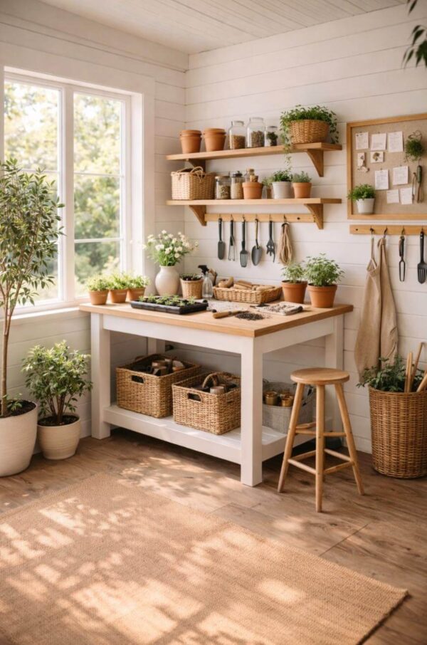 20+ Potting Shed Interior Ideas for a Beautiful Garden Workspace