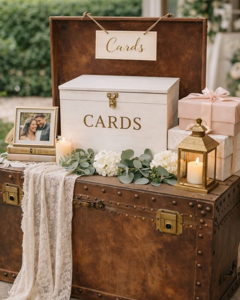 31 Wedding Gift Table Ideas For Card Boxes, Signs, And Decor
