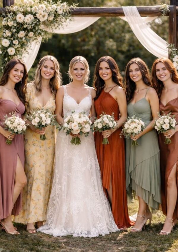 30 Mismatched Bridesmaid Dresses That Still Look Cohesive