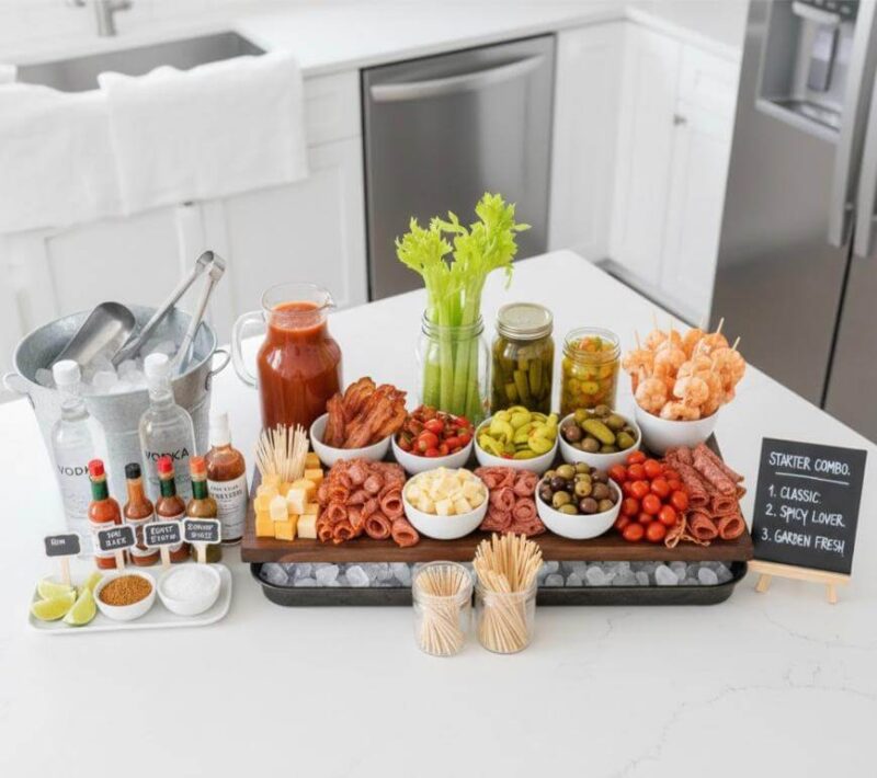 How To Build A Bloody Mary Charcuterie Board For 10–20 Guests