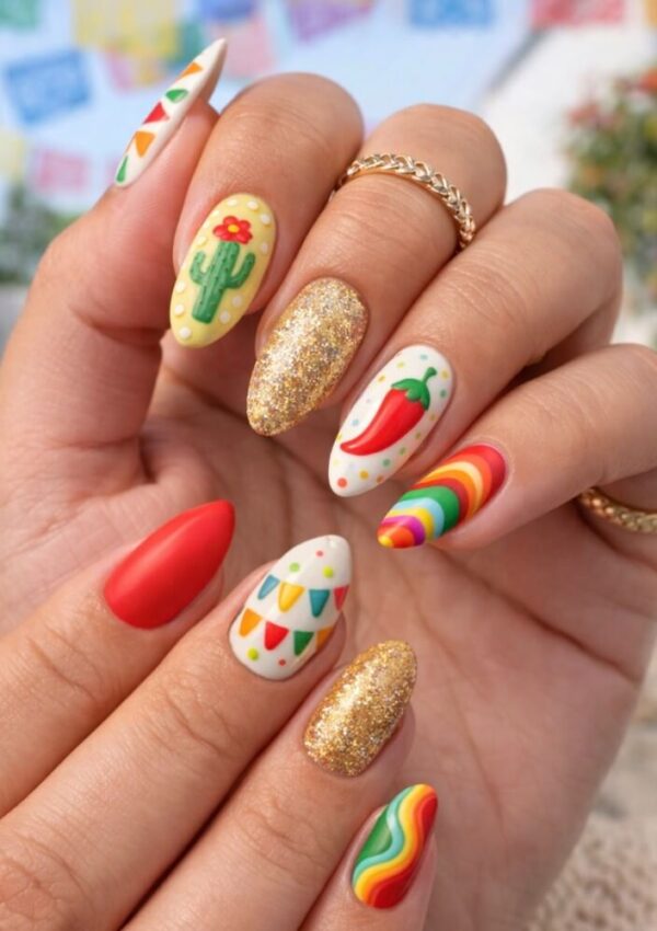 25+ Fun & Colourful Cinco de Mayo Nails