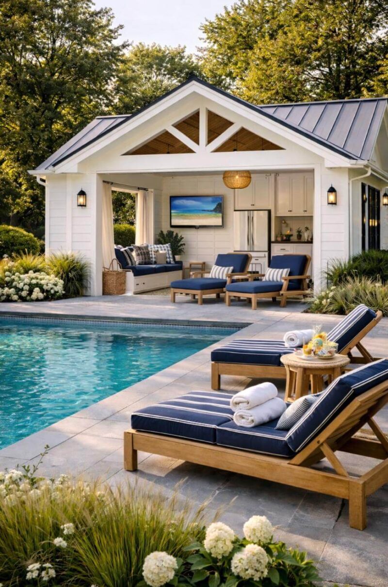 35+ Stylish Pool House Ideas to Transform Your Backyard