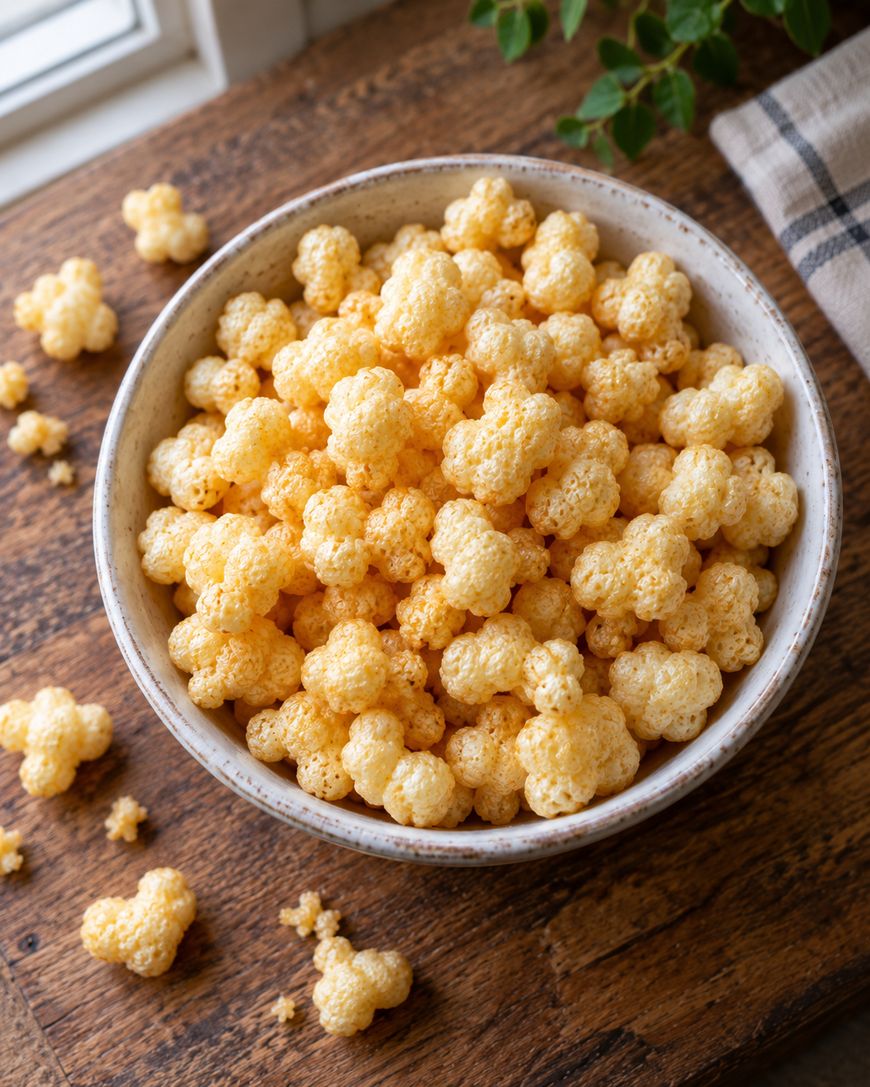 Caramel puff corn - Raw puff corn bowl