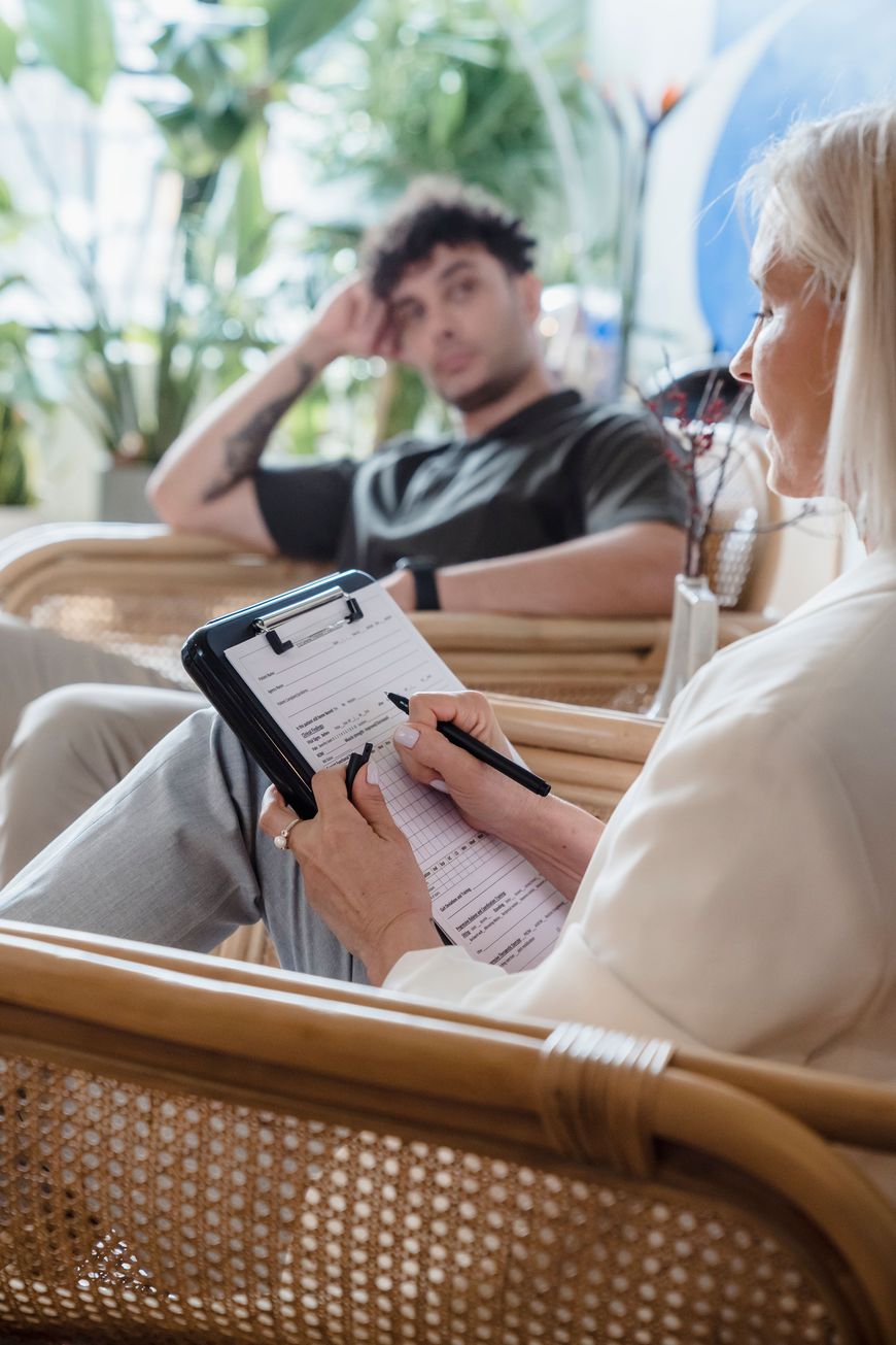 Preparing notes before a first appointment with an anxiety therapist