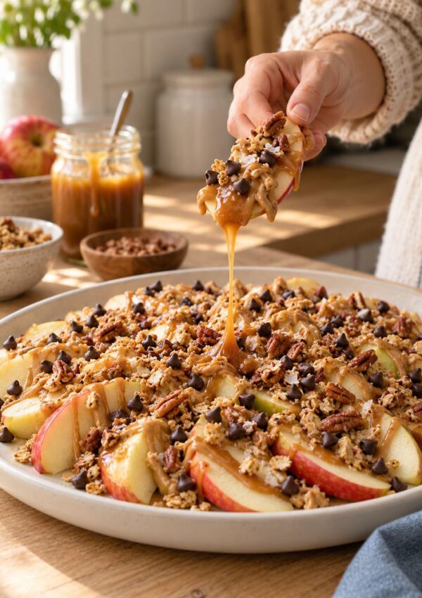 Easy Apple Nachos With Caramel and Chocolate