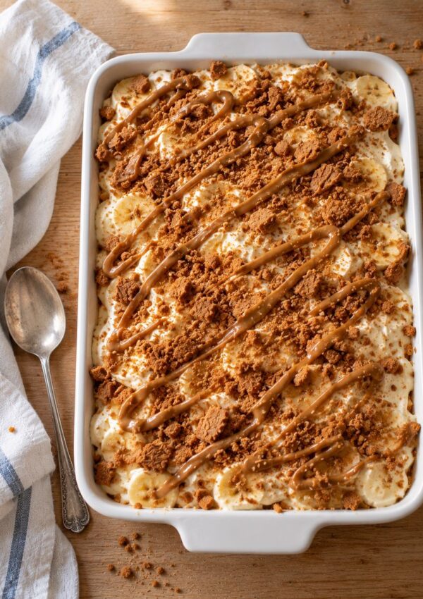 Biscoff Banana Pudding With Creamy Layers