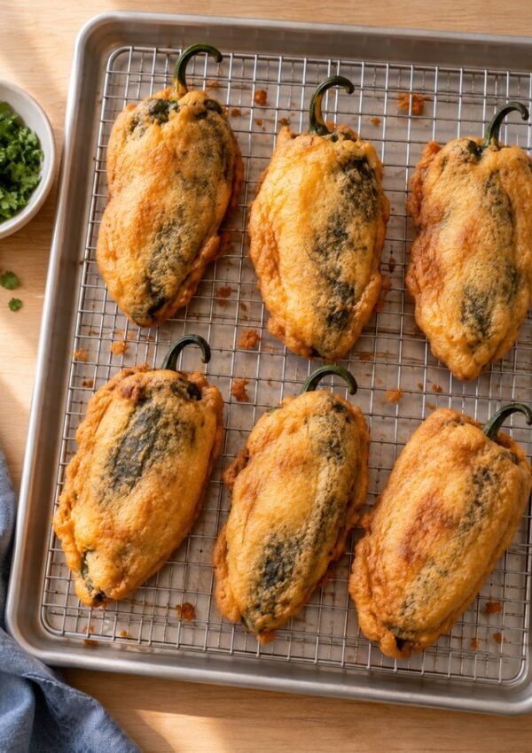 Chile Relleno With a Golden Batter and Melty Cheese Center