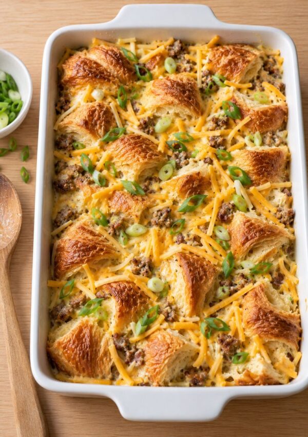 Easy Croissant Breakfast Casserole