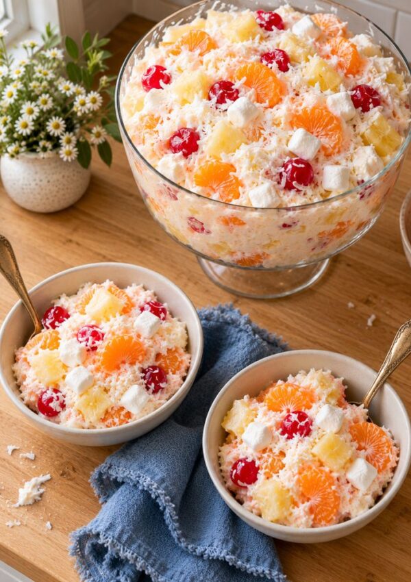 Easy Fluff Salad With Pineapple and Marshmallows