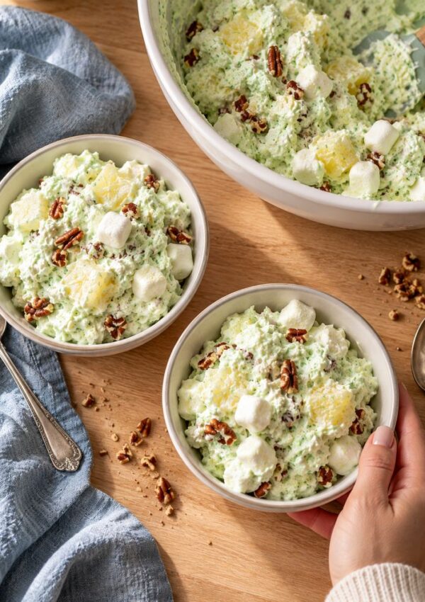 Classic Watergate Salad With Creamy Pistachio Flavor